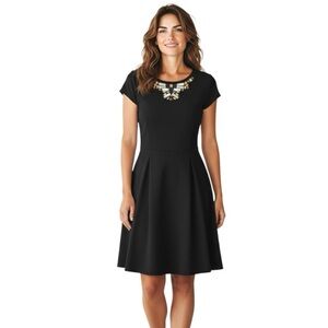 Banana Republic Size 0 Beaded Black Cap Sleeve Dress